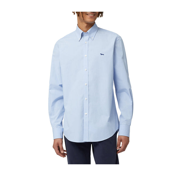 HARMONT & BLAINE Camicia elegante Camicia Uomo Microvichy Celeste - Francavilla Moda